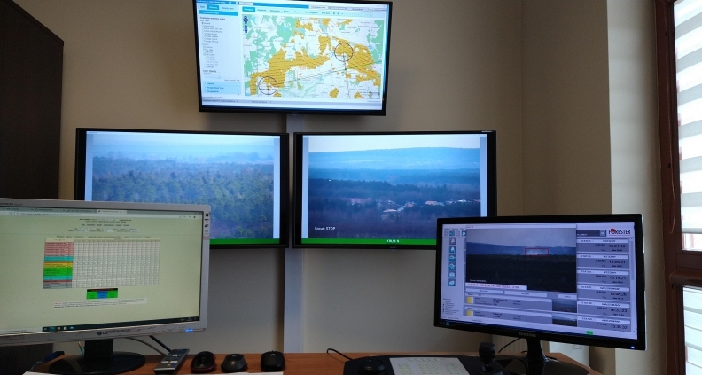 System nadzoru przeciwpożarowego obszarów leśnych Nadleśnictwa Radoszyce.